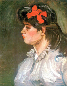 Portrait of a woman with red hair band